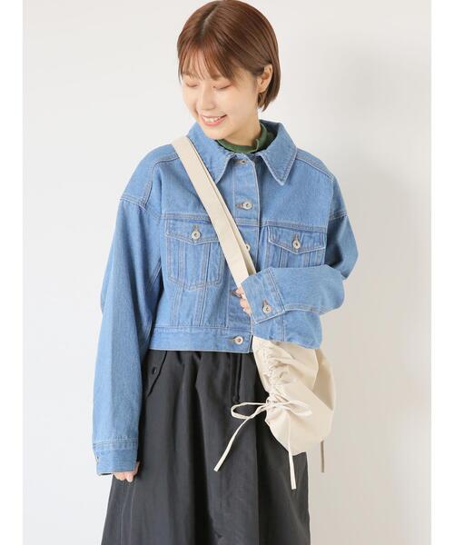 ehka sopo（エヘカソポ）の「ショート丈デニムジャケット（ノーカラー