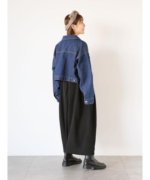 ehka sopo（エヘカソポ）の「ショート丈デニムジャケット（ノーカラー