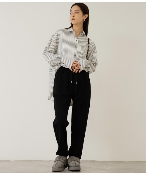 ANAP（アナップ）の「オープンスリーブオーバーサイズシャツ（シャツ/ブラウス・レディース・サックスブルー/ホワイト/ホワイト×ブラック/ブルー系その他・FREE）」の15枚目の写真