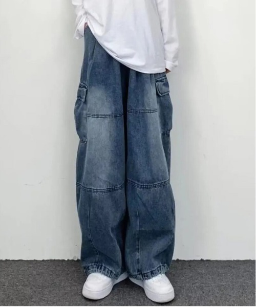 STYLE NUMBER(スタイルナンバー)の「【 STYLE NUMBER / スタイルナンバー 】 デニム カーゴパンツ(デニムパンツ・メンズ・ブルー/ブラック・XL/3XL/2XL)」の1枚目の写真