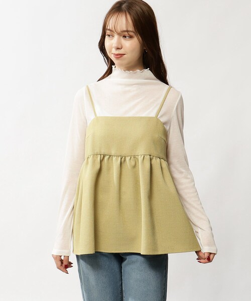 grove（グローブ）の「◆ツイードキャミ×シアーロンT SET（その他トップス・レディース・アイボリー系1/ブラック系1/グリーン系その他3・02/01）」の4枚目の写真