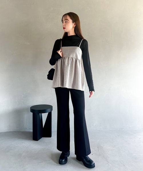 grove（グローブ）の「◆ツイードキャミ×シアーロンT SET（その他トップス・レディース・アイボリー系1/ブラック系1/グリーン系その他3・02/01）」の20枚目の写真