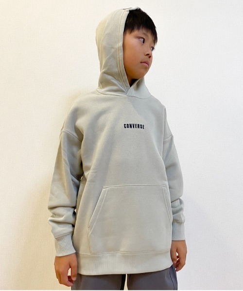CONVERSE(コンバース)の「CONVERSE/コンバース キッズ T/C裏起毛プリント入りプルパーカー(パーカー・キッズ・ブラック/ベージュ・150cm/160cm/140cm)」の8枚目の写真