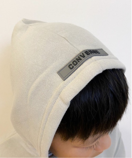 CONVERSE(コンバース)の「CONVERSE/コンバース キッズ T/C裏起毛プリント入りプルパーカー(パーカー・キッズ・ブラック/ベージュ・150cm/160cm/140cm)」の7枚目の写真