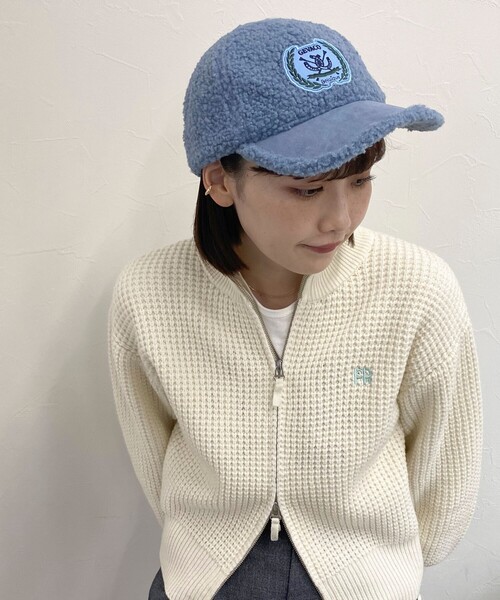 GEVACO（ゲバコ）の「【GEVACO/ゲバコ】ワッペンボアキャップ（キャップ・レディース・ネイビー/オフホワイト/サックスブルー/キャメル・FREE）」の3枚目の写真
