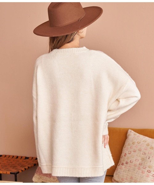 anap mimpi（アナップミンピ）の「カレッジナンバーニットトップス（ニット/セーター・レディース・ブラウン/アイボリー・FREE）」の7枚目の写真