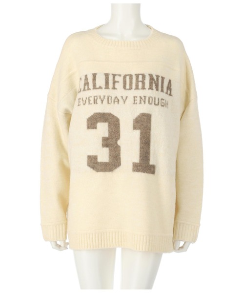 anap mimpi（アナップミンピ）の「カレッジナンバーニットトップス（ニット/セーター・レディース・ブラウン/アイボリー・FREE）」の16枚目の写真