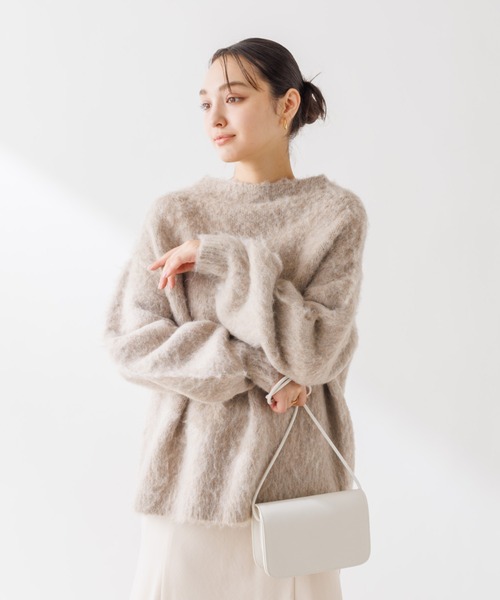 【一部店舗限定】　シャギーフォルムボトルネックニット セール】【一部店舗限定】シャギーフォルムボトルネックニット