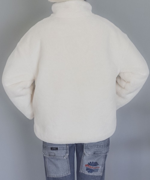 SAISON DE PAPILLON（セゾンドパピヨン）の「モコモコフェイクファーコート（ムートンコート・レディース・ホワイト/ブラウン・M/L）」の5枚目の写真