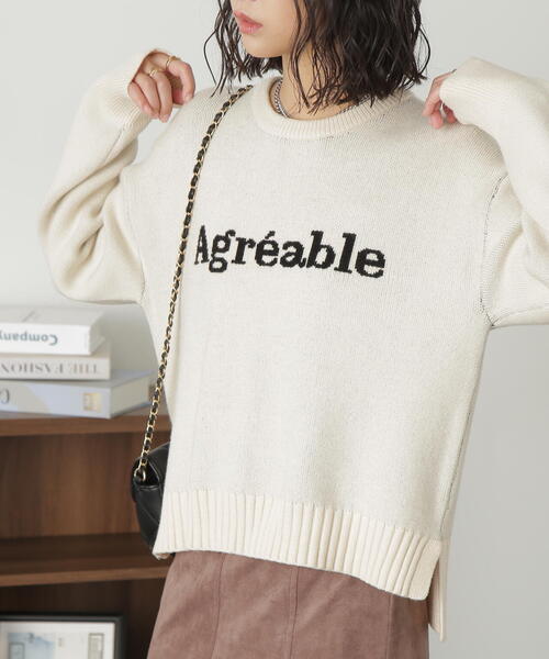 FREE'S MART（フリーズマート）の「◆スウェットライクロゴニット（ニット/セーター・レディース・グレー/ホワイト/ブルー・FREE）」の18枚目の写真