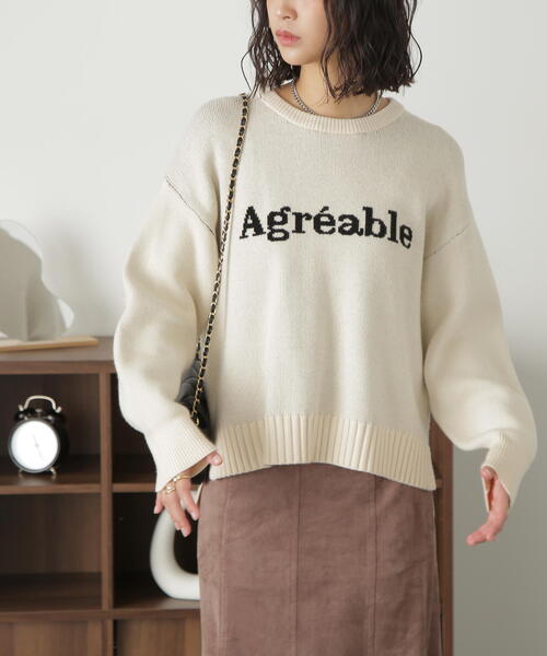 FREE'S MART（フリーズマート）の「◆スウェットライクロゴニット（ニット/セーター・レディース・グレー/ホワイト/ブルー・FREE）」の17枚目の写真