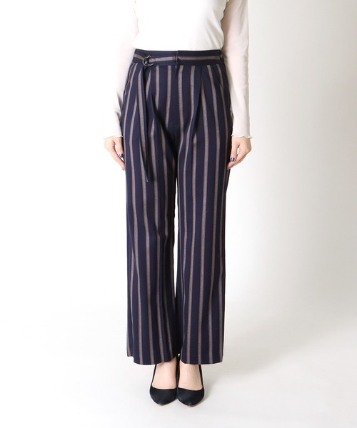Jines(ジネス)の「バックスリットストライプパンツ(その他パンツ・レディース・モカ/キャメル/ネイビー・36)」の7枚目の写真