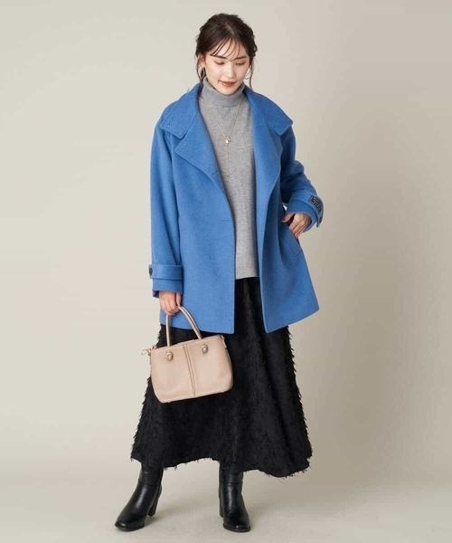 a.v.v（アーヴェヴェ）の「フリンジジャガードフレアスカート（スカート・レディース・ホワイト/ブラック・40/38/36/42）」の11枚目の写真