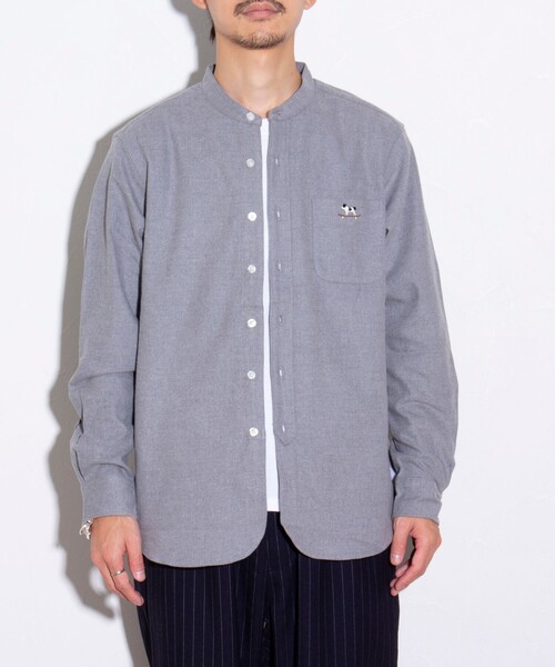 セール】【GLOSTER/グロスター】フレンチブルドッグ刺繍 バンドカラー