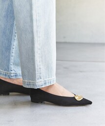 新品 ルタロン ポインテッドメタルリボンフラット ポインテッドメタルリボンフラット（フラットシューズ）｜LE