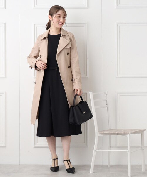 index（インデックス）の「◆≪通勤・セレモニー対応≫ 異素材スリーブフレアワンピース【イージーケア/ストレッチ/洗濯機洗い可】（ワンピース・レディース・ライトグリーン/ブラック/ナチュラル・42/40/36/38）」の11枚目の写真