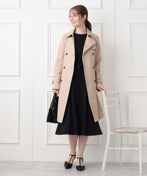 index（インデックス）の「◆≪通勤・セレモニー対応≫ 異素材スリーブフレアワンピース【イージーケア/ストレッチ/洗濯機洗い可】（ワンピース・レディース・ライトグリーン/ブラック/ナチュラル・42/40/36/38）」の12枚目の写真