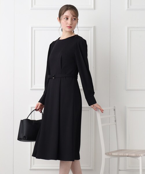 index（インデックス）の「◆≪通勤・セレモニー対応≫ 異素材スリーブフレアワンピース【イージーケア/ストレッチ/洗濯機洗い可】（ワンピース・レディース・ライトグリーン/ブラック/ナチュラル・42/40/36/38）」の13枚目の写真