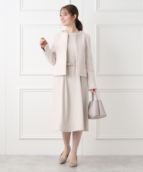 index（インデックス）の「◆≪通勤・セレモニー対応≫ 異素材スリーブフレアワンピース【イージーケア/ストレッチ/洗濯機洗い可】（ワンピース・レディース・ライトグリーン/ブラック/ナチュラル・42/40/36/38）」の17枚目の写真