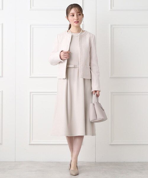 index（インデックス）の「◆≪通勤・セレモニー対応≫ 異素材スリーブフレアワンピース【イージーケア/ストレッチ/洗濯機洗い可】（ワンピース・レディース・ライトグリーン/ブラック/ナチュラル・42/40/36/38）」の18枚目の写真