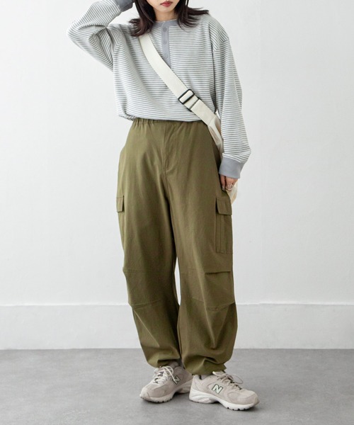 Chillfar(チルファー)の「ルーズワッフルボーダーロンT(Tシャツ/カットソー・レディース・ブラック/グレー/キナリ/ネイビー・FREE)」の6枚目の写真