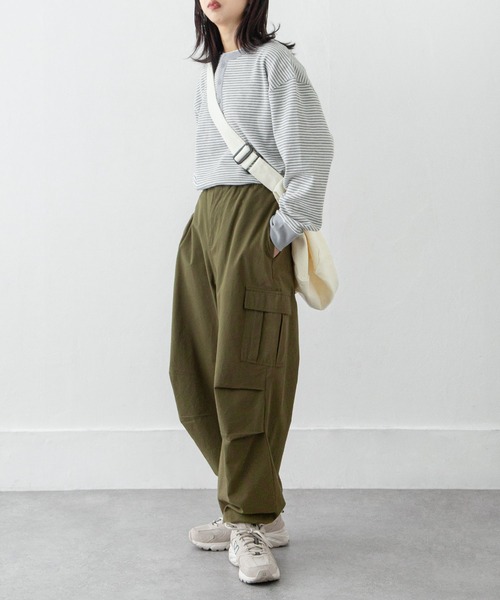 Chillfar(チルファー)の「ルーズワッフルボーダーロンT(Tシャツ/カットソー・レディース・ブラック/グレー/キナリ/ネイビー・FREE)」の10枚目の写真