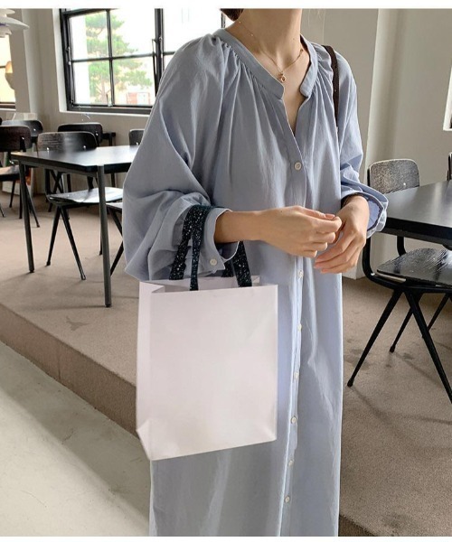 Jayro（ジャイロ）の「ボリュームスリーブロングシャツワンピース（ワンピース・レディース・キナリ/ブルー・FREE）」の3枚目の写真