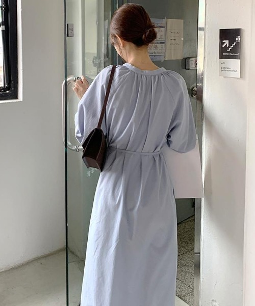 Jayro（ジャイロ）の「ボリュームスリーブロングシャツワンピース（ワンピース・レディース・キナリ/ブルー・FREE）」の5枚目の写真