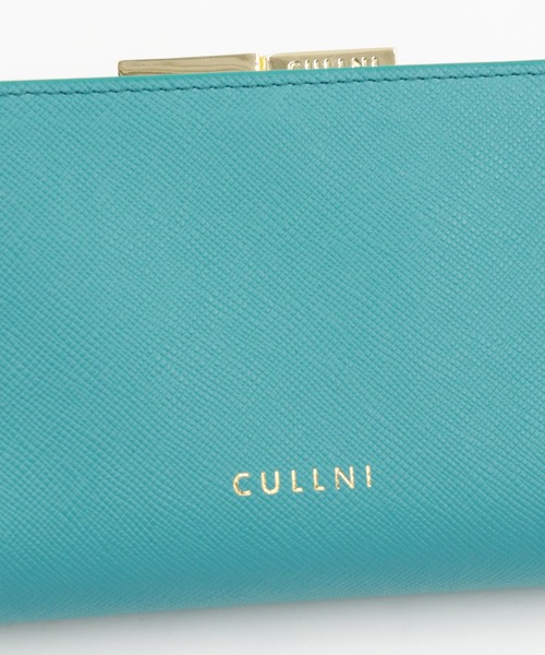 【週末限定値下げ】CULLNI クルニ　グリーンストライプ　ブルー　【Ｓ】 Leather Mini wallet With A Clasp（財布）｜CULLNI（クルニ）の