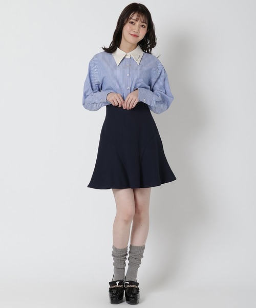 REDYAZEL（レディアゼル）の「ハイウエストミニスカート（スカート・レディース・ベージュ/ネイビー・FREE）」の13枚目の写真