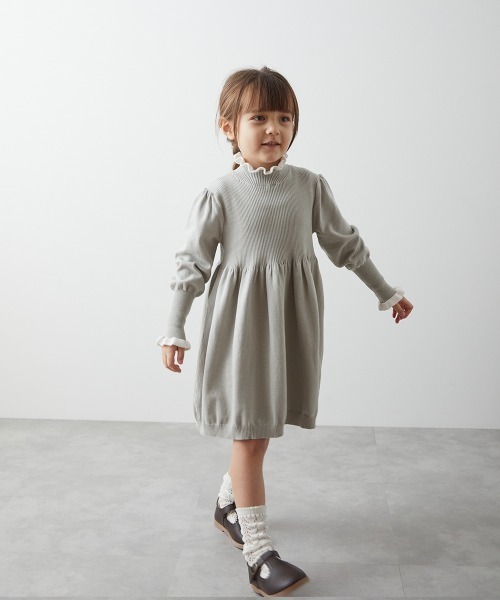 riziere（リジェール）の「バイカラーフリルニットワンピース