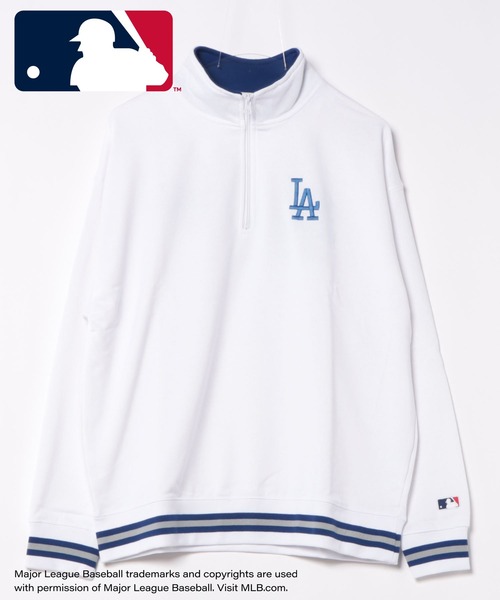 MLB(メジャーリーグベースボール)の「【MLB】ハーフZIP プルオーバー/メンズ(スウェット・メンズ・ブラック/グレー/ネイビー/ホワイト/グリーン・M/L/LL)」の2枚目の写真