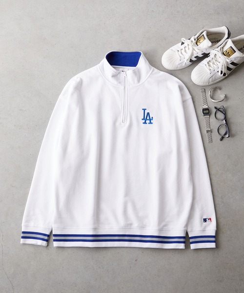 MLB(メジャーリーグベースボール)の「【MLB】ハーフZIP プルオーバー/メンズ(スウェット・メンズ・ブラック/グレー/ネイビー/ホワイト/グリーン・M/L/LL)」の11枚目の写真