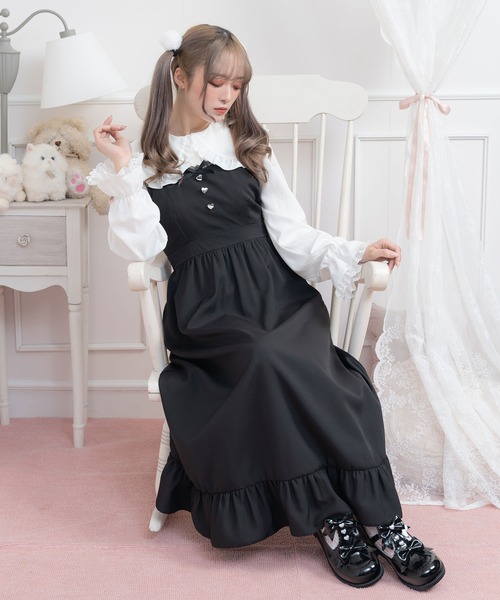 アンジェリックプリティ　sweetフリルジャンパースカート　黒 アンジェリックプリティ sweetフリルジャンパースカート 黒