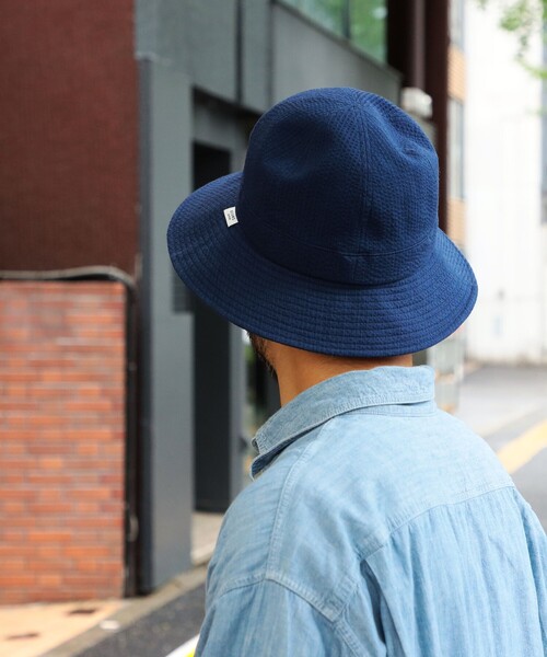 BEAMS JAPAN（ビームス　ジャパン）の「【別注】長尾織布 / しじら織 ハット（ハット・メンズ・ネイビー/インディゴブルー/ブルー/サックスブルー・ONE SIZE）」の2枚目の写真