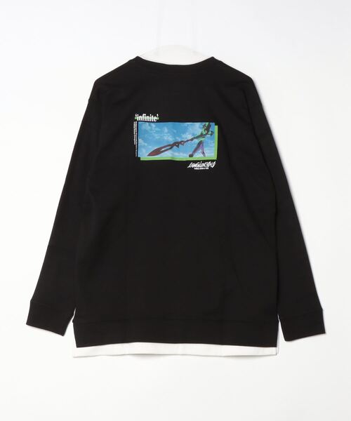EVANGELION エヴァンゲリオン ポンチ素材 プリントクルー長袖Tシャツ