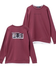 EVANGELION エヴァンゲリオン ポンチ素材 プリントクルー長袖Tシャツ