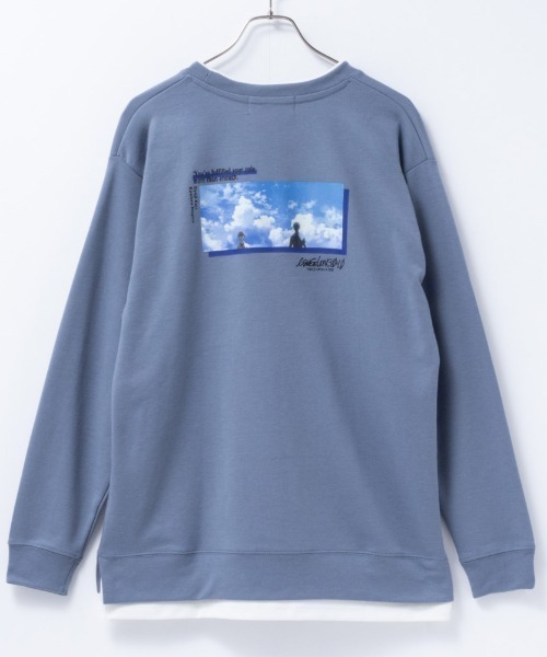 Mac-House（マックハウス）の「EVANGELION エヴァンゲリオン ポンチ素材 プリントクルー長袖Tシャツ（Tシャツ/カットソー・メンズ・ピンク/サックスブルー/ブラック/ブルー/チャコールグレー・L/M/XL）」の14枚目の写真