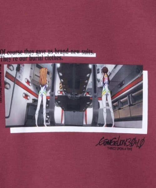 EVANGELION エヴァンゲリオン ポンチ素材 プリントクルー長袖T