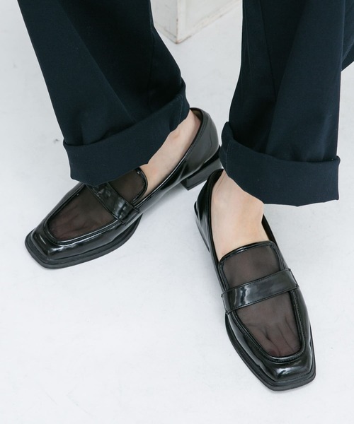 KBF（ケイビーエフ）の「スクエアトゥメッシュローファー（ローファー・レディース・ブラック/ボルドー・36/37/38）」の2枚目の写真