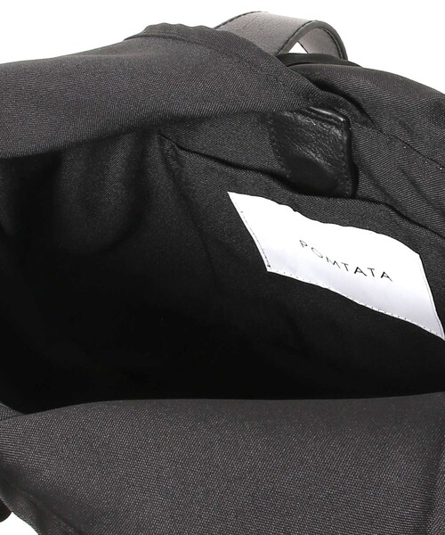 POMTATA(ポンタタ)の「【POMTATA/ポンタタ】レザーハンドルアバカトートバッグ S(トートバッグ・レディース・ブラック系その他3/ブラック/ベージュ・FREE)」の6枚目の写真