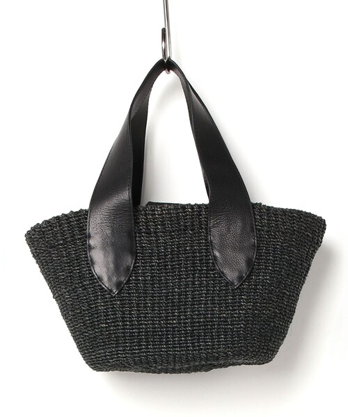 POMTATA(ポンタタ)の「【POMTATA/ポンタタ】レザーハンドルアバカトートバッグ S(トートバッグ・レディース・ブラック系その他3/ブラック/ベージュ・FREE)」の9枚目の写真