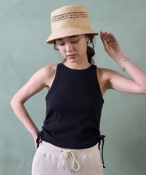 FREAK'S STORE（フリークスストア）の「裾ギャザー アメスリタンクトップ（タンクトップ・レディース・ベージュ/オフホワイト/ブラック・フリー）」の7枚目の写真