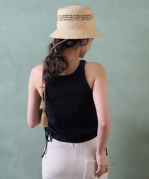 FREAK'S STORE（フリークスストア）の「裾ギャザー アメスリタンクトップ（タンクトップ・レディース・ベージュ/オフホワイト/ブラック・フリー）」の8枚目の写真