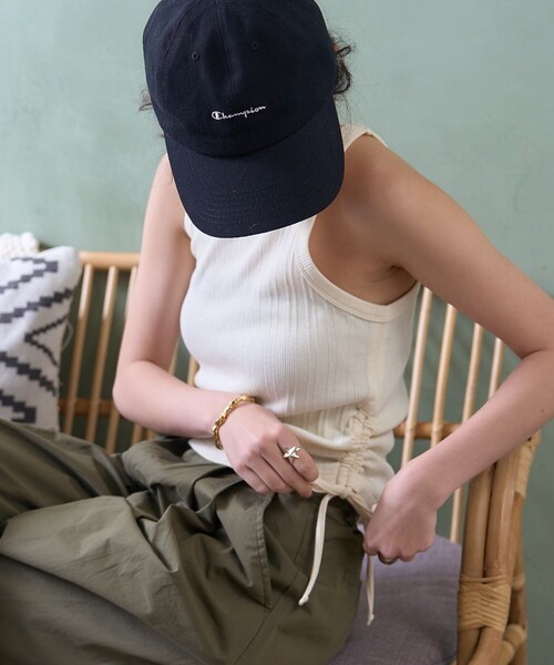 FREAK'S STORE（フリークスストア）の「裾ギャザー アメスリタンクトップ（タンクトップ・レディース・ベージュ/オフホワイト/ブラック・フリー）」の9枚目の写真