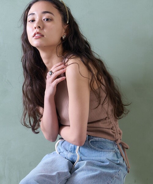 FREAK'S STORE（フリークスストア）の「裾ギャザー アメスリタンクトップ（タンクトップ・レディース・ベージュ/オフホワイト/ブラック・フリー）」の18枚目の写真