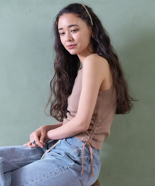 FREAK'S STORE（フリークスストア）の「裾ギャザー アメスリタンクトップ（タンクトップ・レディース・ベージュ/オフホワイト/ブラック・フリー）」の19枚目の写真