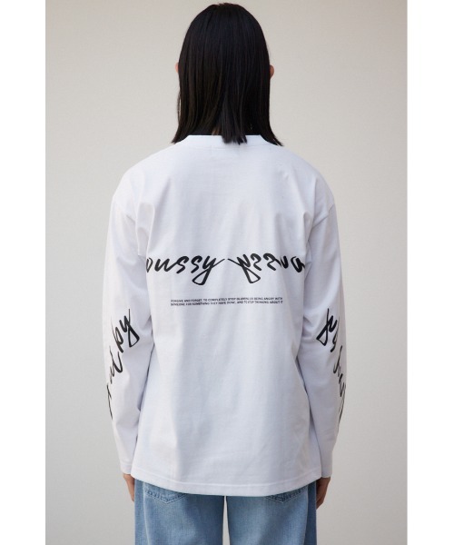 AZUL by moussy(アズールバイマウジー)の「AZULBYMOUSSYロゴロンTシャツ(Tシャツ/カットソー・メンズ・ホワイト/ブラック・MEDIUM/LARGE)」の8枚目の写真