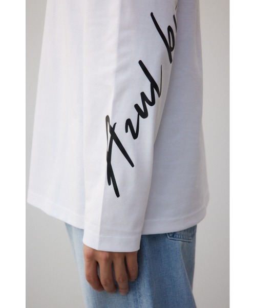 AZUL by moussy(アズールバイマウジー)の「AZULBYMOUSSYロゴロンTシャツ(Tシャツ/カットソー・メンズ・ホワイト/ブラック・MEDIUM/LARGE)」の12枚目の写真
