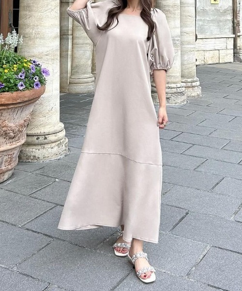 ツナクラネワンピース S-LL/ひんやり】全身すっきり見えが楽に叶う サイド切替 バイ